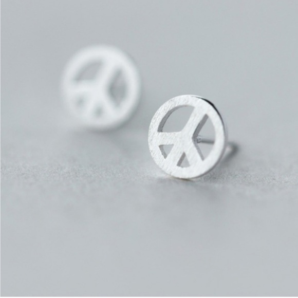 Peace Earrings ☮️ Sterling Silver - Picture 3 of 3